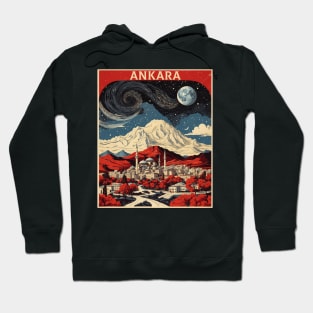 Ankara Turkey Starry Night Vintage Retro Travel Tourism Hoodie